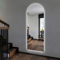 Modern Frameless Full-Length LED Mirror Touch Switch Illuminated Lighting for Apartment Villa Use 3 Color Temperature Options