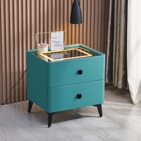 Table de chevet moderne minimaliste intelligente avec verrouillage par mot de passe, charge sans fil, lampe tricolore, table de chevet de luxe haut de gamme