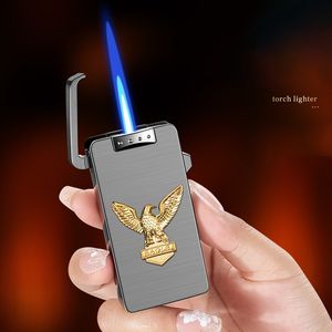 2025 personnalisé gonflable bleu flamme Butane briquet nouveau métal Laser briquet cadeau parfait pour hommes/femmes sur l'anniversaire - Product Image 6