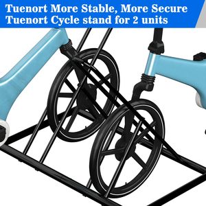 Support de stationnement pour <span class=keywords><strong>2</strong></span> vélos, support de vélo extérieur robuste pour VTT, support de vélo pour garage, support de vélo gain de place - Product Image 3