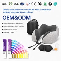 Oreiller de voyage en mousse à mémoire de forme en U, personnalisé avec logo, pour avion, vente en gros, fabricant OEM/ODM, pour dormir en voyage