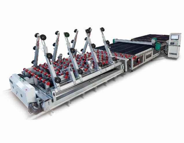 Integrated  CNC Glass Processing Line  Auto Loading Any Angle Cutting Breaking for Jumbo Float Mirror Glass Window Curtain Wall