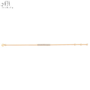 Latest Products Daily Wearing Handmade Link Chain Bracelet Jewelry 18K <b>Solid</b> Rose <b>Gold</b> Shiny Real Natural Diamonds Bracelet - Product Image 2