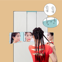 Miroir de maquillage pliable avec lumière led, rechargeable, intelligent, design coupe de cheveux, vente en gros, 360