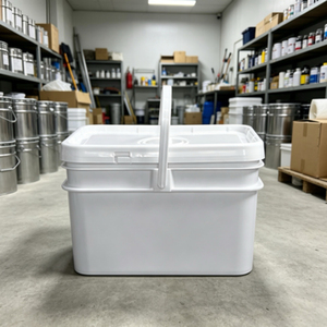 Cubo de plástico rectangular de 20 litros con asa de plástico, cubo cuadrado vacío para almacenamiento de materia prima de revestimiento - Product Image 2