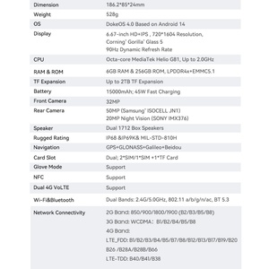 Blackview Rugged Smartphone Camping <b>Light</b> Night Vison Camera 50MP Main 6+256GB 15000mAh Android 14 Blackview Mobile Phone BV7300 - Product Image 6