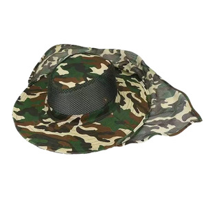 Chapeau de pêcheur camouflage respirant à large bord avec protection faciale, idéal pour la randonnée et la pêche en extérieur, style homme, pliable, en tissu Oxford - Product Image 4