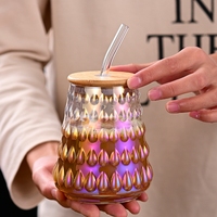 Tasse en verre borosilicate pour café glacé, latte américain, lait, motif sapin de Noël, pour usage domestique