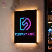 Enseigne lumineuse LED personnalisée de luxe avec cadre doré poli miroir pour salon de manucure, logo mural décoratif
