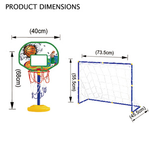 Jouet de Sport 3 en 1 pour enfants, cerceau de basket-<span class=keywords><strong>ball</strong></span>, porte de Football, jouet de Football avec 3 balles - Product Image 4