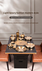 Table de barbecue rectangulaire pour <span class=keywords><strong>restaurant</strong></span> intérieur coréen, motif personnalisé, brochettes coréennes, table de barbecue coréen, table à fondue - Product Image 3