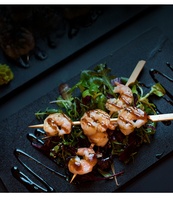 Brochettes plates jetables compostables en bambou, sans plastique, pour barbecue