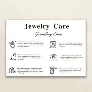 Luxury Custom Thank You Insert Paper Printable Small Business Card Jewelry Care <strong>Instructions</strong> Cards <strong>Printing</strong> - Product Image 1