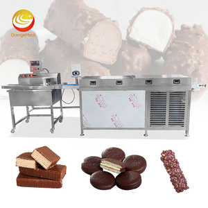 <span class=keywords><strong>Machine</strong></span> <span class=keywords><strong>à</strong></span> enrober le chocolat par fusion et tempérage / Tunnel de refroidissement 250 kg/h pour le recouvrement de chocolat en rouleaux - Product Image 1