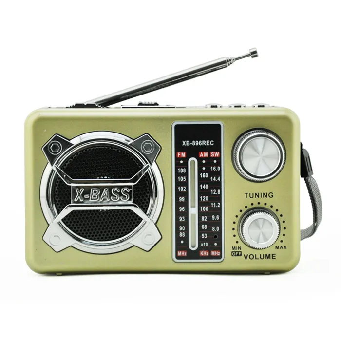 Xb-896REC Waxiba Xb Giá Bán Buôn Original Vàng Xbass Torch Led Stereo Mp3 Am Fm Mw Sw Rec Bt Radio Receiver