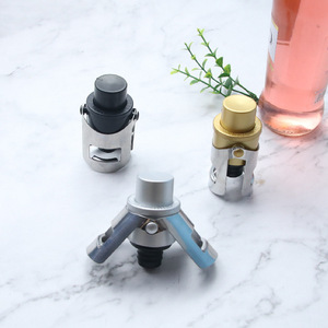 Metal Wine Stopper Black Silver Gold <b>Sealing</b> Bottle Stopper <b>Simple</b> Style - Product Image 1