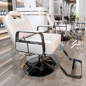 Chaise de barbier inclinable et réglable en hauteur, design moderne haut de gamme, multifonctionnelle avec revêtement en cuir chaud pour salon de beauté et spa - Product Image 2