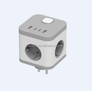 欧盟插头电源板，带3个交流插座2个USB端口和2个C型网络滤波器电源立方体适配器插头开/关开关插座 - Product Image 4