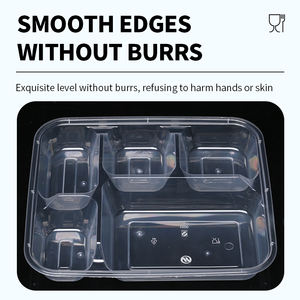 Contenitore per Alimenti Usa e Getta Sureseal per Ristoranti da Asporto, Preparazione Pasti, 5 Scomparti, Scatola Bento in Plastica PP con Coperchio a Prezzo Conveniente - Product Image 6