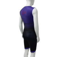 Combinaison de triathlon personnalisée sublimée, respirante, avec coussinets en chamois, sans manches, pour homme, fermeture éclair au dos