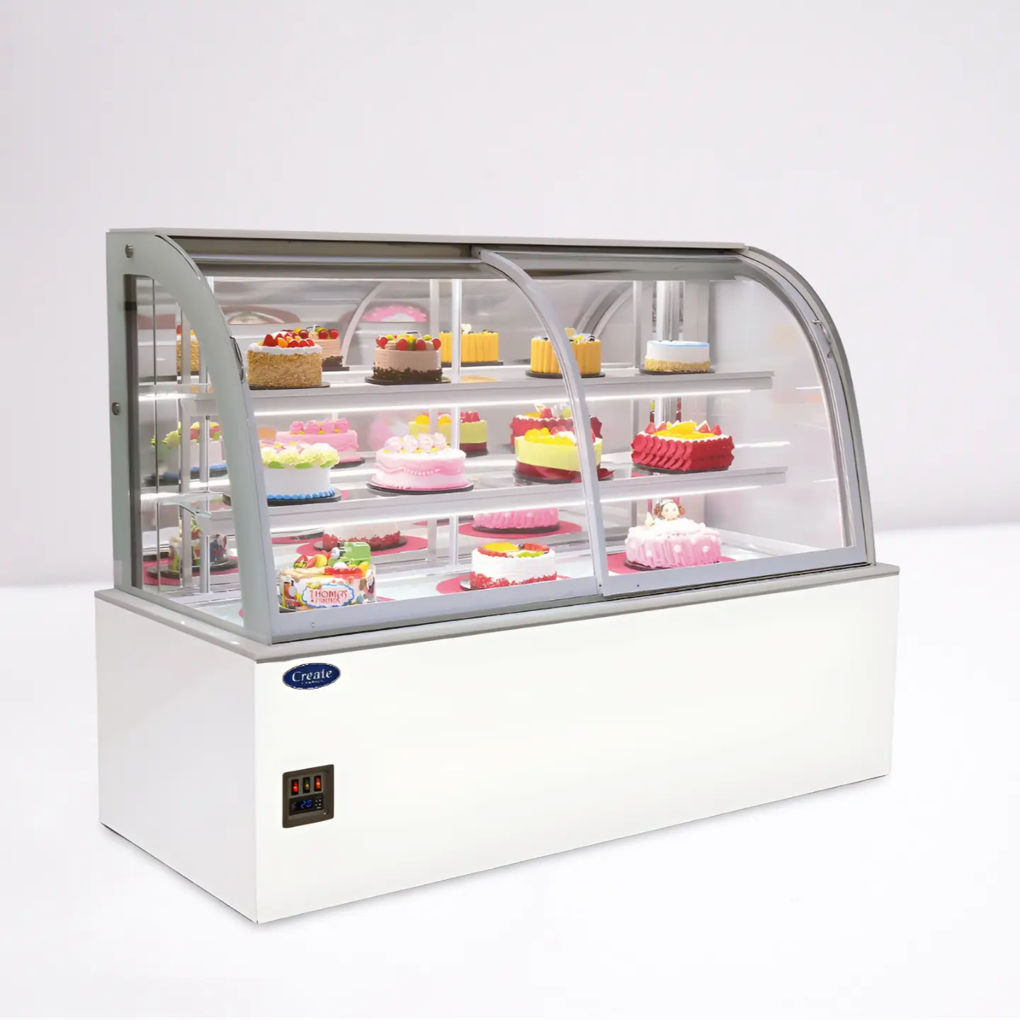 Cake showcase display refrigerator cold food bars counter cake chiler table top cake glass chiller equipment display cooler