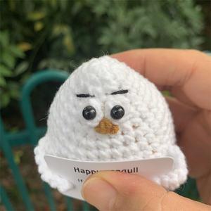 Adorno de gaviota <span class=keywords><strong>feliz</strong></span> hecho a mano al por mayor con tarjeta de mensaje positivo, regalo para aliviar el estrés para cualquier ocasión - Product Image 2