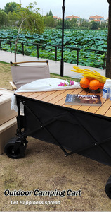 Chariot de jardin pliable de camping en plein air, chariot de <span class=keywords><strong>golf</strong></span> portable, chariot de plage à 4 roues, OEM, capacité de charge de 100 kg, 150 L - Product Image 3
