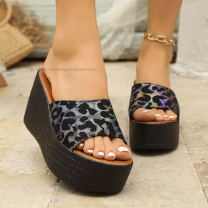 Factory Wholesale Cheap Slippers New Large-size Platform Sandals Wedge Heel Simple Summer Women's <b>Shoes</b> - Product Image 1