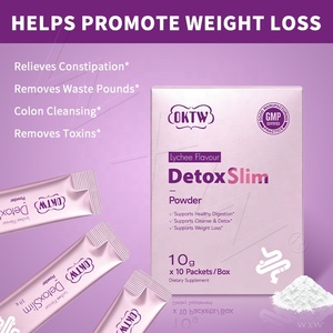 OKTW Detox Slim Poudre aromatisée à la litchi Favorise une digestion saine Détoxification Perte de poids Complément alimentaire 10g X10 sachets - Product Image 3