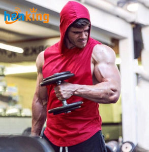 Ehanking, camiseta sin mangas con capucha informal para hombre, chaleco deportivo sin mangas de Color sólido, chaleco de entrenamiento, camiseta de gimnasio, Sudadera con capucha - Product Image 6