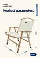 Chaise pliante Kermit en bois de hêtre massif, tissu Oxford, portable, durable, moins de 2,5 kg, pour pique-nique, camping en plein air