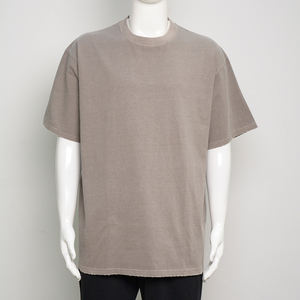 젤란 도매 디스트레스드 애시드 워시드 티셔츠 스트릿웨어 힙합 100% 면 티셔츠 로고 맞춤 오버사이즈 빈티지 - Product Image 3