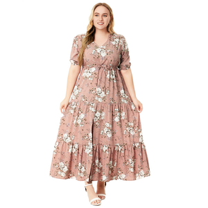 Vestido Oversize Personalizado para Mujer, Estilo Bohemio con Estampado Floral, Cuello en V, para el Verano - Product Image 3