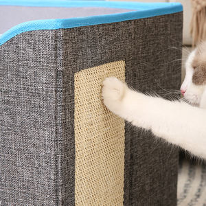 Cama Cueva Plegable Multifuncional para Gatos Chengjun de 41*41*35CM, Tela de Lino Moderna y Ecológica, Extraíble, Lavable y Antiarañazos - Product Image 2