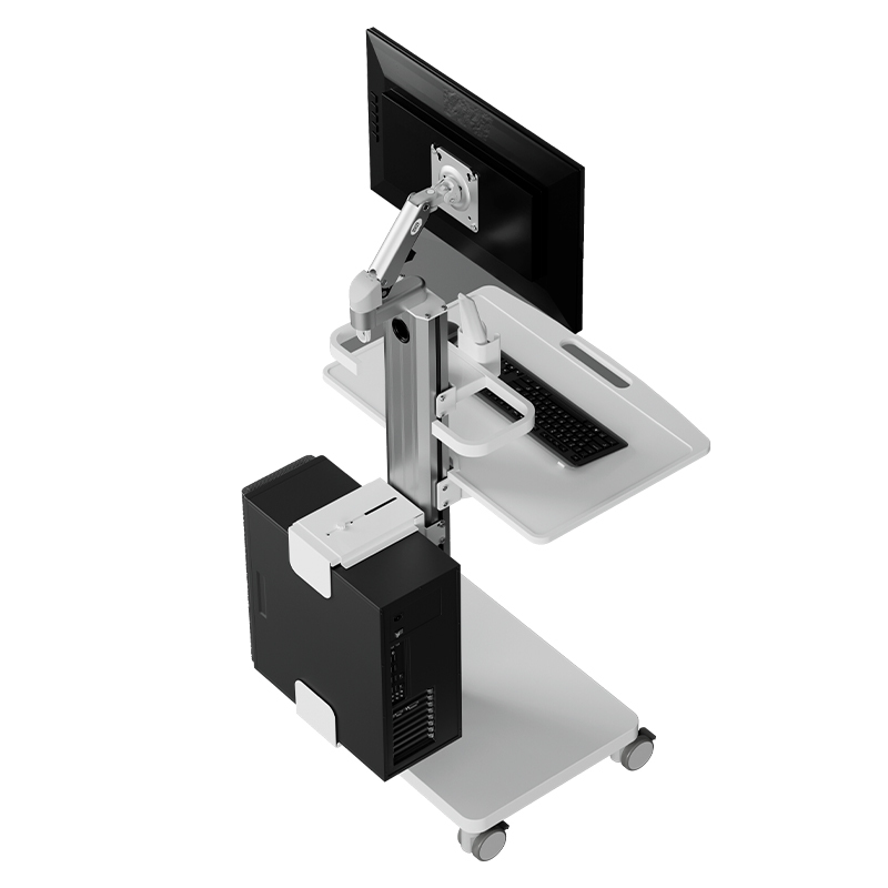 Hot Sales Simple Height Adjustable Mobile Medical Laptop Cart For Dental Clinic Hospital Trolley