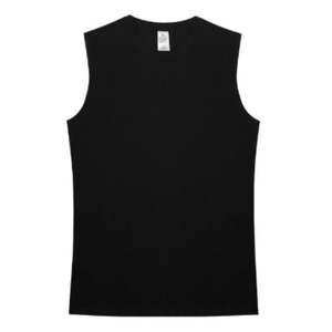 Camiseta sólida personalizada al por mayor, tela de algodón puro y color blanco, chaleco personalizado con cuello redondo, Camiseta deportiva sin mangas para hombre - Product Image 4