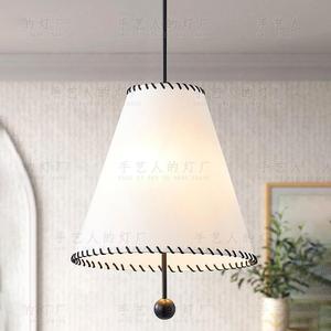 Lampe suspendue en tissu de style vintage français, ronde blanche, E27 Led, pour salon, chambre à coucher, restaurant, salon de thé, café - Product Image 5