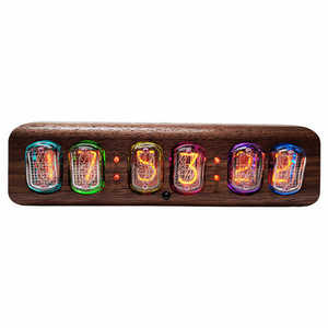 YIZHI Nouveau Design Verre Matériau Bois Horloge <span class=keywords><strong>Nixie</strong></span> Horloge de bureau In-12 Glow Digital <span class=keywords><strong>Tube</strong></span> 6-Bit Horloge <span class=keywords><strong>Nixie</strong></span> pour la décoration de table d'étude - Product Image 2