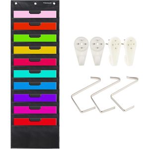 Organisateur mural suspendu à 10 poches, rangement en nylon pour bureau, maison, école, studio - Product Image 1