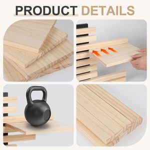 Estante de pared de madera de varias capas, 4 capas, color madera natural, estante de almacenamiento duradero para organización de sala de estar y dormitorio - Product Image 4
