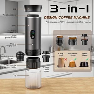 เครื่องชงกาแฟเอสเพรสโซแบบพกพาพร้อมระบบทำความร้อนในตัว หน้าจอ LED เครื่องชงกาแฟร้อนเย็นขนาดเล็ก ใช้พลังงานจากแบตเตอรี่ สำหรับใช้ในบ้าน สำนักงาน และการเดินทาง - Product Image 2