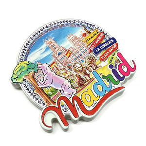 Imán de Resina Personalizado de <span class=keywords><strong>Madrid</strong></span>, España, con Diseño de Azulejos y Múltiples Lugares Emblemáticos, Recuerdo Turístico de Alta Calidad - Product Image 5