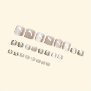 <span class=keywords><strong>Uñas</strong></span> postizas francesas nude de 24 piezas al por mayor, hechas a mano, con efecto ojo de gato, para <span class=keywords><strong>los</strong></span> <span class=keywords><strong>pies</strong></span>. - Product Image 4