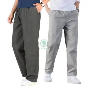 OEM Custom Wholesale Men's Large Size Sport Chino Pants Pure Cotton Thick Loose Casual Leggings Elastic New Features Pockets