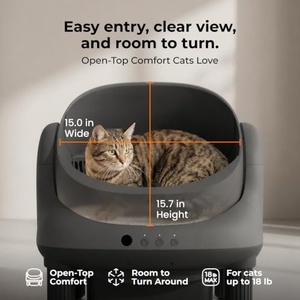 Bac à litière pour chat automatique avec caméra HD 1080P, suivi du comportement du chat, toilette pour chat sans odeur, IA, 2.4G, bac à litière autonettoyant - Product Image 5