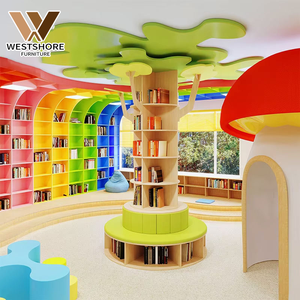 Estantería Montessori de madera con forma de árbol para guardería, Biblioteca preescolar, diseño de aula, muebles de guardería, suministro de estantería - Product Image 1