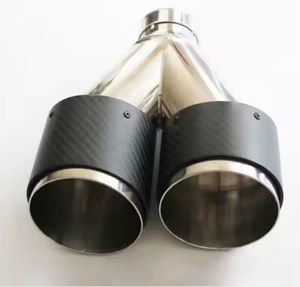 Embouts d'échappement universels Yueyang en fibre de carbone double, poli miroir, 1,2 mm d'épaisseur, haute qualité, pour silencieux et tuyaux d'échappement - Product Image 2
