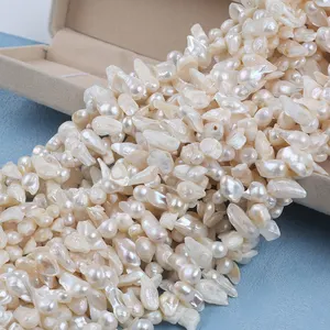 Peal Pearl 7-10mm Natural White Baroque Shape Freshwater Peal Irregular Pearl For Jewelry Making