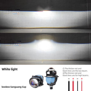 Lentilles de projecteur Bi-LED 3 pouces pour phares H4 H7 9005, avec 3 lentilles réfléchissantes en film bleu, lumière blanche, mise à niveau non destructive - Product Image 5