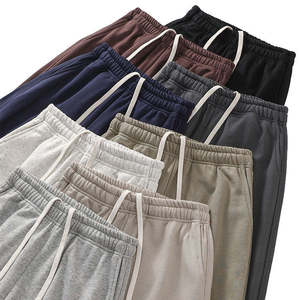Pantalon de survêtement pour homme à taille élastique avec cordon de serrage, poches latérales, coupe décontractée, tricoté, plusieurs couleurs, saison automne - Product Image 3